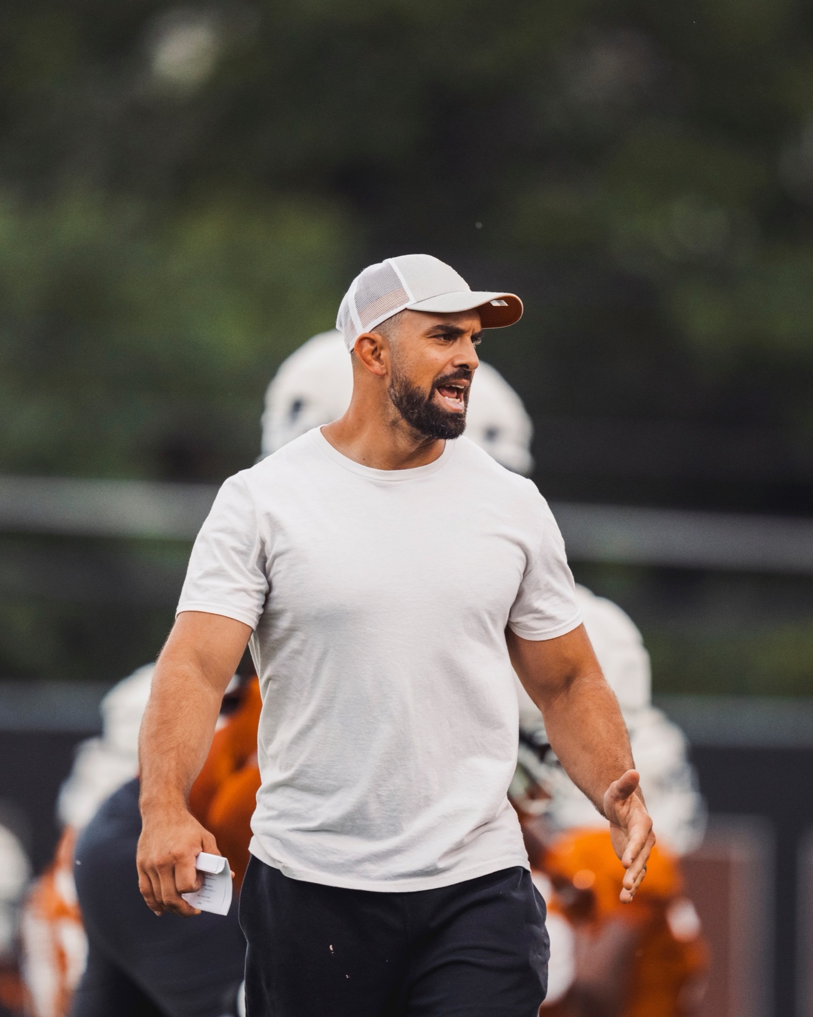 Cory Castro coaching at practice