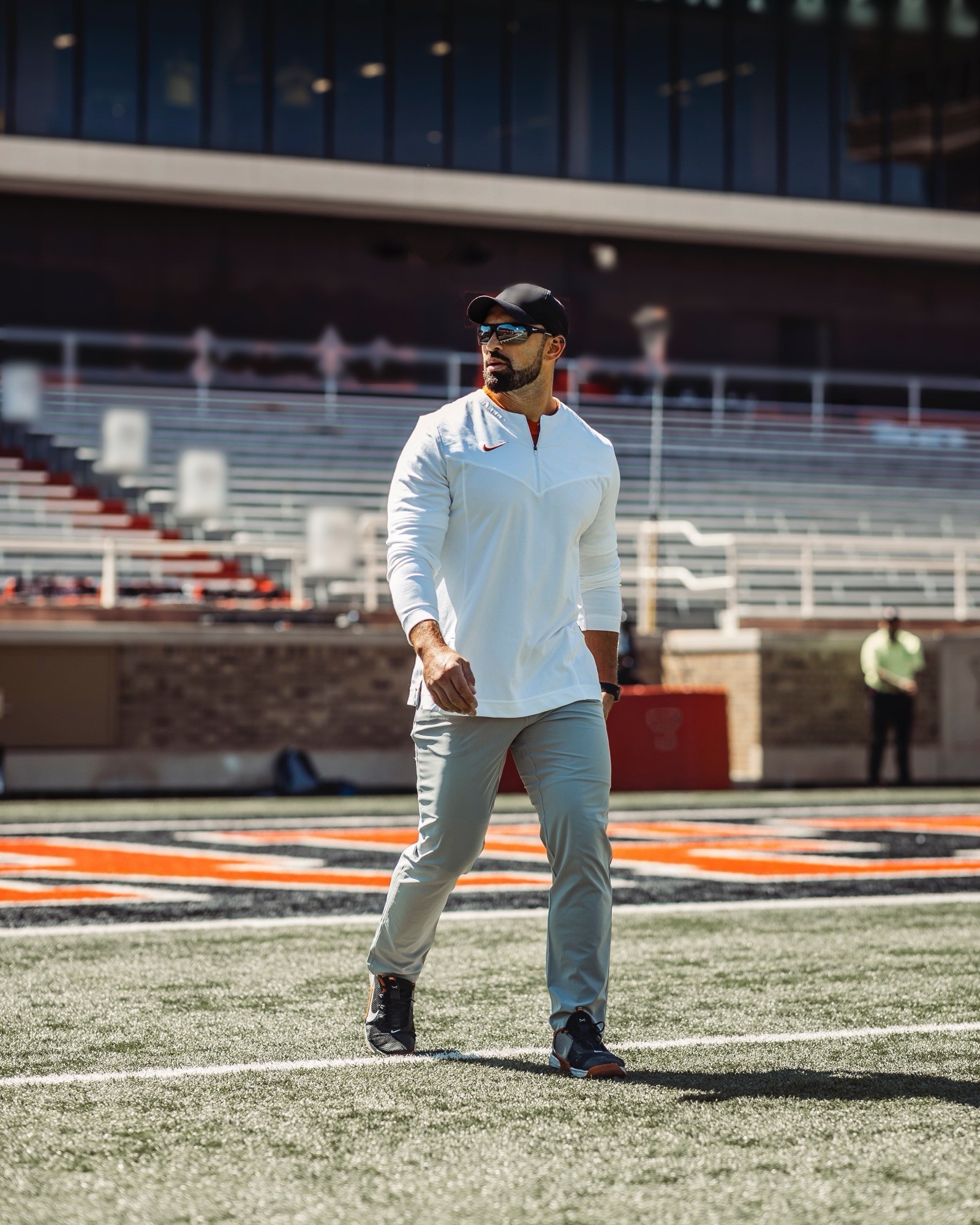 Cory Castro walking the field before a game